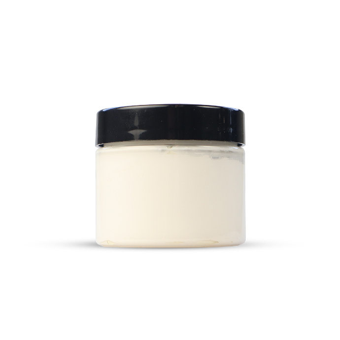 Universal Assembly Paste in blank jar with black top